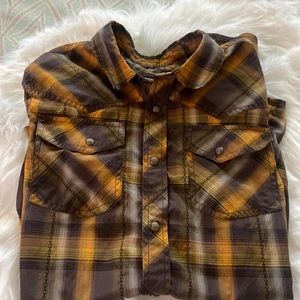 Prana mens snap front shirt size small